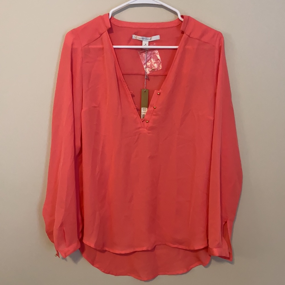 NWT Lauren Conrad - Salmon / Coral Blouse